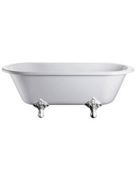 Burlington Windsor White Double Ended Bath With Chrome Traditional Legs - Image