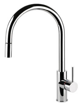 Gessi Oxygene Gooseneck Kitchen Mixer Tap With Pull Out Spray