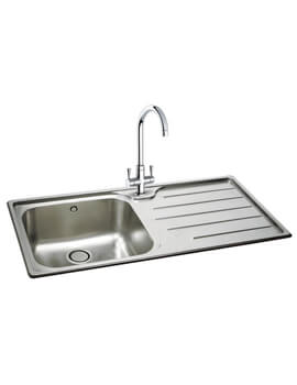 Carron Phoenix Ibis 100 Left Hand 1.0 Bowl Stainless Steel Inset Kitchen Sink - Image