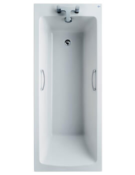 Ideal Standard Tempo Arc Idealform Plus White Single Ended 1700 x 700mm Bath With Chrome Grips - Image
