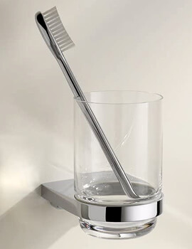 Keuco Collection Moll Chrome Tumbler Holder With Crystal Glass