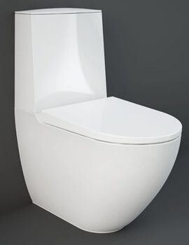 RAK Des Rimless Back To Wall Close Coupled Toilet With Cistern And Seat - Image