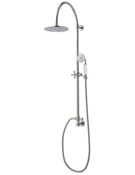 Imperial Edwardian Rigid Riser With Slim Amena Shower Head And White Handset - Image