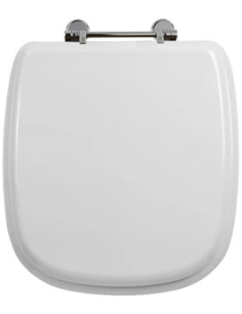 Radcliffe White Toilet Seat With Chrome Standard Hinges