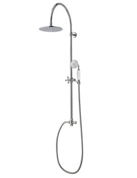 Imperial Westminster Rigid Riser With Slim Amena Shower Head And White Handset - Image