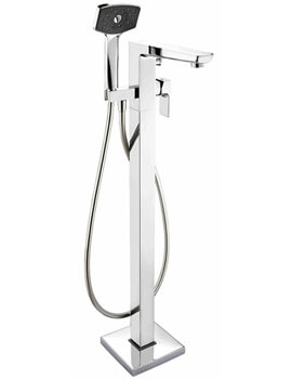 Deva Wai Floor Mounted Chrome Bath Shower Mixer Tap - Image