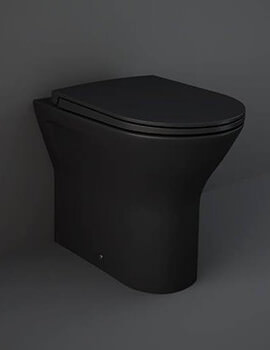 RAK Feeling Rimless Back To Wall Matt Black WC Pan And Soft Close Seat - Image