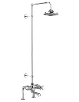 Burlington Tay Extended Rigid Riser And Deck Mounted Bath Shower Mixer Tap - Image