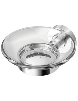 IOM Clear Glass Soap Dish And Holder