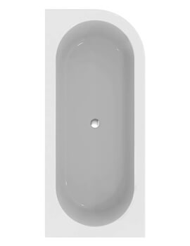 Ideal Standard Adapto 1780mm Asymmetric Double Ended One Piece Bath With Clicker Waste And Overflow - Image
