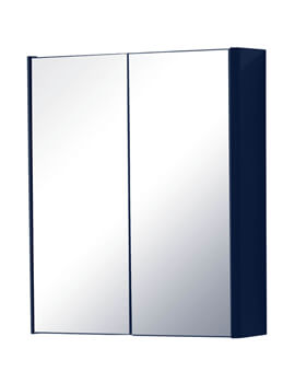 K-Vit Cayo 2 Door Wall Mounted Mirror Cabinet Indigo Blue