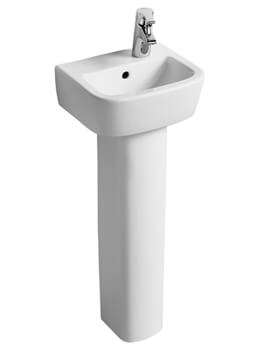 Ideal Standard Tempo 350mm 1 RH Tap Hole Handrinse Basin And Pedestal - Image