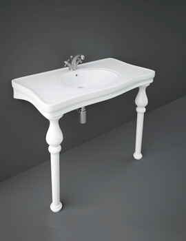 Console Deluxe 1082mm White Basin With Ceramic Legs