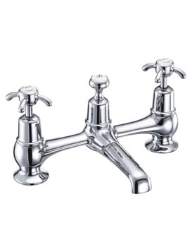 2 TH Anglesey Head Bridge Basin Mixer Tap With Waste - AN10