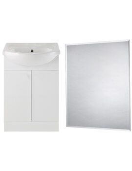 Joseph Miles Vista 560mm Wide Floor Standing Basin And Unit With Portland Mirror - Image
