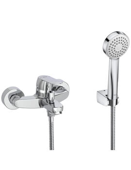 Roca Alfa Wall-Mounted Bath Shower Mixer Tap With Kit - Image