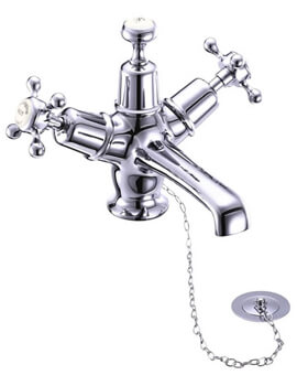 Claremont Basin Mixer Tap With Plug And Chain Waste