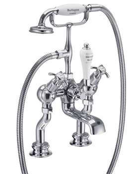 Burlington Angled Regent Base Bath Shower Mixer Tap With Anglesey Handles - ANR19 - Image