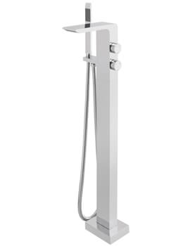 Omika Floor Standing Chrome Bath Shower Mixer Tap With Kit