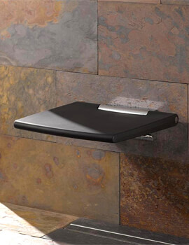 Keuco Plan Care Wall Mounted Folding Shower Seat - Dark-Grey - Image