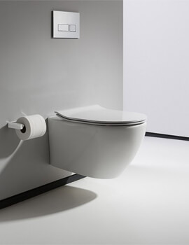 Crosswater Svelte Elegant White Wall Hung WC Pan With Soft Close Seat - Image