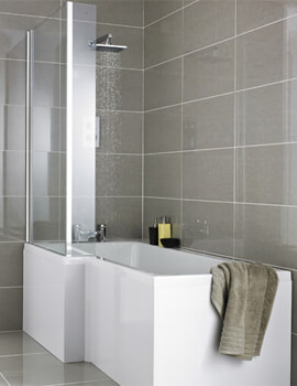 Nuie Square L-Shaped Shower Bath - Image
