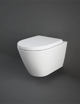 Rak Resort Wall Hung WC Pan With Soft Close Seat - White - Image