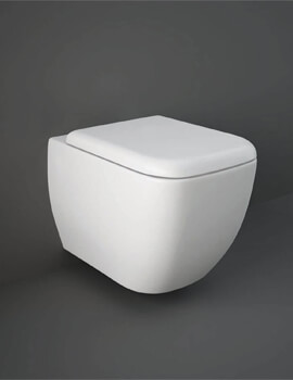 RAK Metropolitan Wall Hung WC Pan With Soft-Close Seat White - 525mm Projection - Image