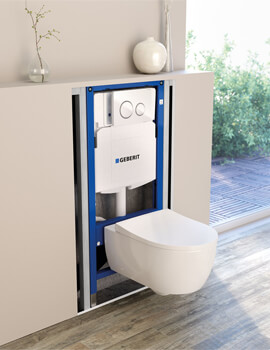 Geberit Duofix Wall Hung 980mm WC Frame Blue And Sigma Concealed Cistern 12cm - Image