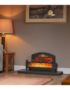 Dimplex Yeominster Black With Brass Effect Radiant Fuel Effect Fire - Image