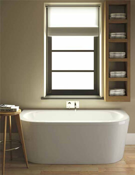 Nuie Shingle 1700 x 750mm Back To Wall Double Ended White Bath With Panel - Image