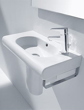 Roca Meridian-N Compact Wall Hung White  Basin With 1 Right-Hand Taphole - Image