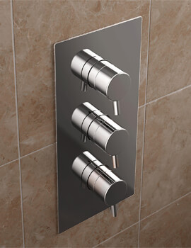 Bristan Prism Thermostatic Recessed 3 Handle Control Shower Valve With Integral Twin Stopcocks - Image