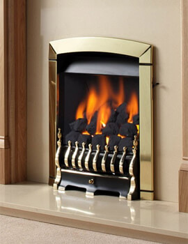 Flavel Calypso Slide Control Hearth Mounted Inset Gas Fire Brass - Image