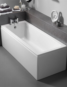 Pura Bloque 1400 x 700mm White Single Ended Bath