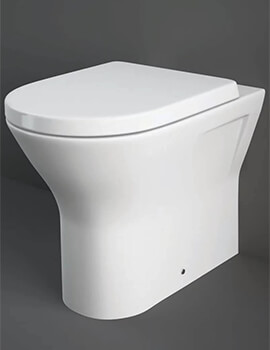 RAK Resort 425mm Comfort Height Back To Wall Rimless WC With Soft Close Seat - White - Image