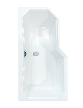 Carron Highgate 1700 x 750-900 White Carronite Shower Bath - Image