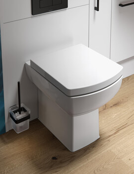 Saneux I-Line II Gloss-White Rimless Back To Wall WC Pan With Soft Close Seat And Cover - Image