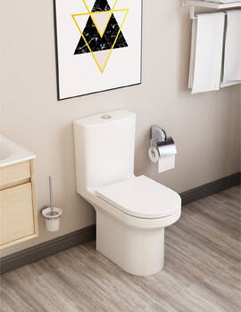 IMEX Alma 650mm Rimless Close Coupled White WC Pan With Cistern And Seat