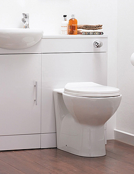 Nuie Sienna 500mm Gloss White Back-To-Wall WC Unit And Concealed Cistern - Image