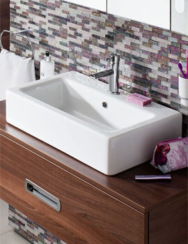 Crosswater Air 60 Wall Mounted White Single Tap Hole Modern Basin - Image