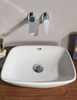 Crosswater Anabel Elegant White Countertop Basin With Overflow - 500 x 360mm - Image