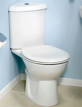 VitrA Layton White Close Coupled WC Pan With Corner Cistern And Toilet Seat - Image