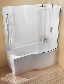 Cleargreen Ecoround White Shower Bath - Image