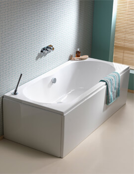 Pura Wave 1800 x 800mm White Double Ended Bath - PBDE18X80 - Image