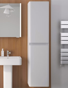 IMEX Flite Gloss White 400 x 1700mm Double Door Tall Storage Unit - Image