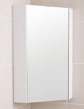 Nuie Mayford High Gloss White 459mm Corner Mirror Cabinet - Image