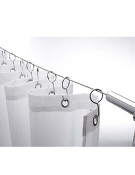 Wireline Non-Hinged Chrome Shower Curtain Rail