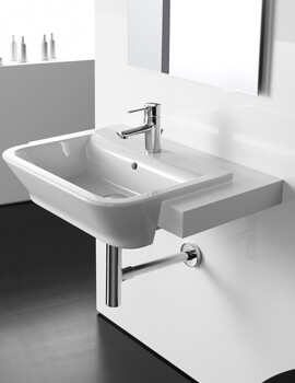 Roca The Gap White Semi-Recessed Sink 560mm Wide - 32747S000