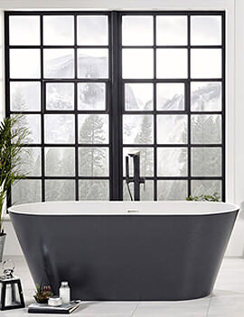 Aquanatural Graphite Stone Black 800 x 1700mm Freestanding Bath - Image